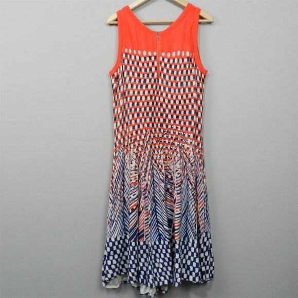 NIC+ZOE Sweater Knit Dress Size XL Multicolor Geometric Knee Length Fit and Flar - Picture 8 of 12